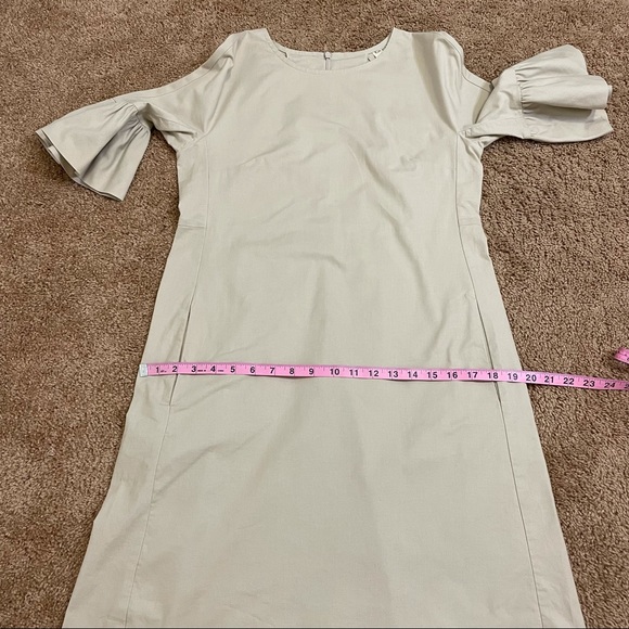 Kim & Proper Womens S Brigitte Dress Ruffle Minimalist Neutral Quiet Luxury - Picture 11 of 16